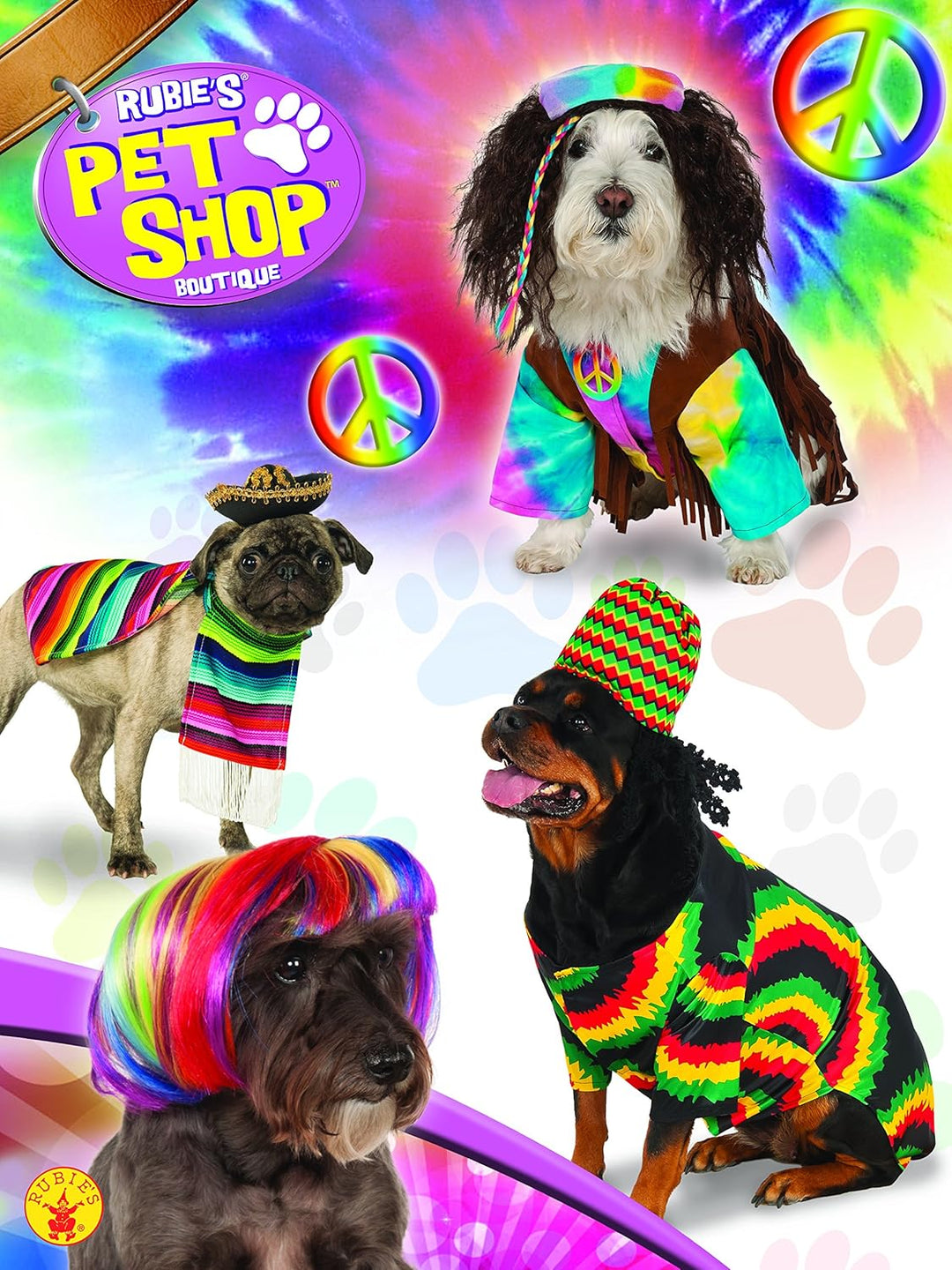 Rubie's Pet Costume, X-Large, Rasta Dog, X-Large