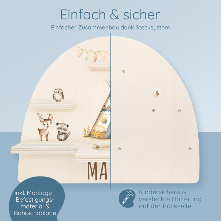 Personalisiertes Tonie Regal für Kinderzimmer - Magnetisches Toniebox Regal für Toniebox & Figuren m