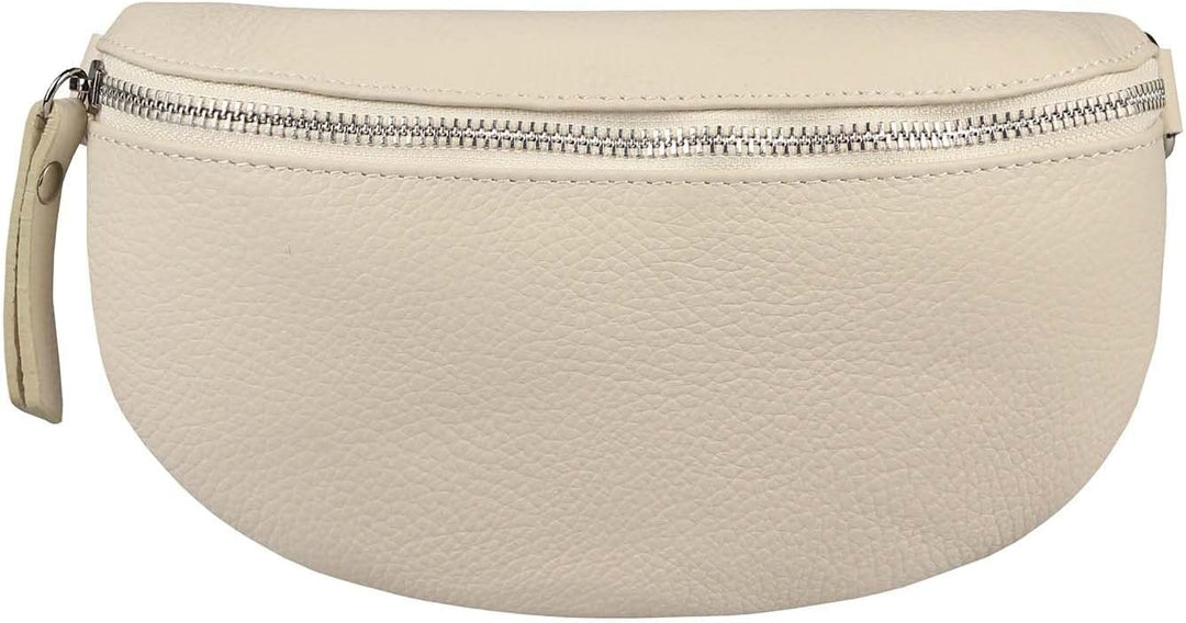 Made in Italy Damen Leder Gürteltasche Crossbody Hüfttasche Bauchtasche Umhängetasche Brusttasche Cr