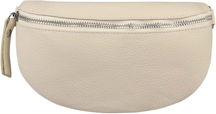 Made in Italy Damen Leder Gürteltasche Crossbody Hüfttasche Bauchtasche Umhängetasche Brusttasche Cr