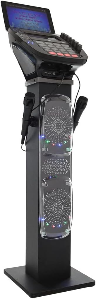 KARAOKE Easy Bluetooth System mit Lautsprechersockel - Professionelles CDG-System mit 6 Lautsprecher
