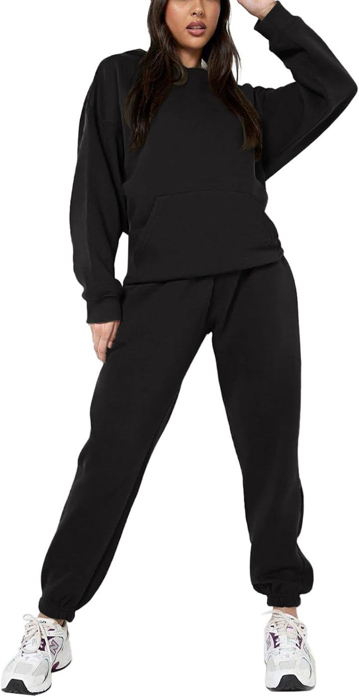 REORIA Damen Dick Baumwolle Hausanzug Weich Freizeitanzug Warm Trainingsanzug Jogginganzug Set Track