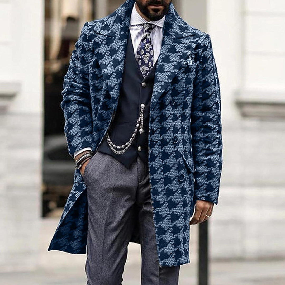 Zhiyao Herren Warm Wollmantel Stehkragen Wintermantel Trenchcoat Klassischer Winter Jacke Reverskrag