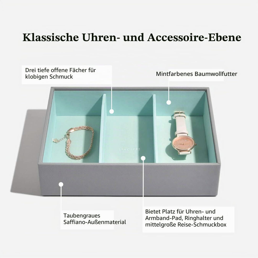 Stackers Grau Mint Klassisch Schmuckschatulle - 4 Dove Grey/Mint Green, Dove Grey/Mint Green
