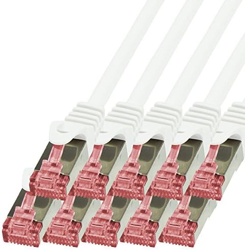 BIGtec LAN Kabel 10 Stück 5m Netzwerkkabel Ethernet Internet Patchkabel CAT.6 rot Gigabit SFTP doppe