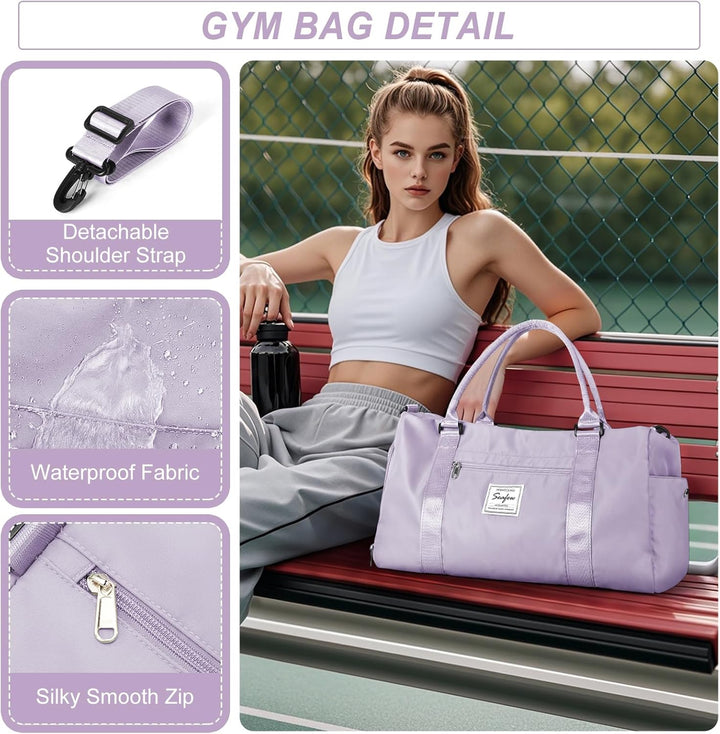 WEPLAN Sport Duffel Bag Damen Herren Sporttasche mit Schuhfach & Nassfach Reisetasche Handgepäck Tas