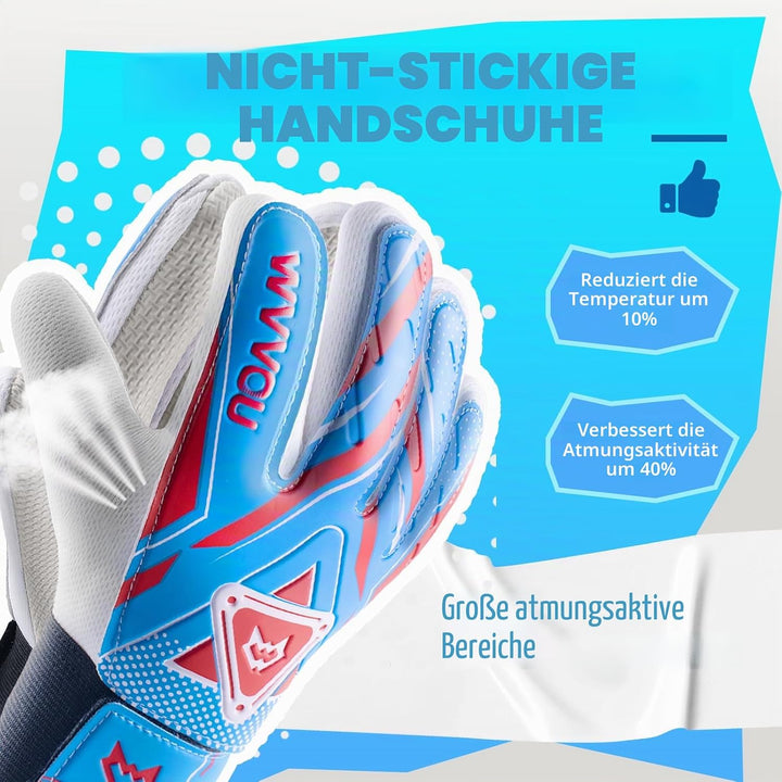 WVVOU Torwarthandschuhe Kinder und Jugendliche, Fussball Torwarthandschuhe, Fussballhandschuhe, Dopp