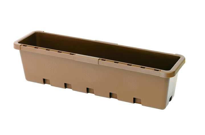 GreenLife Blumenbox 3 Stück Pflanzkasten Blumenkasten Balkonkasten (Terrabraun), Terrabraun