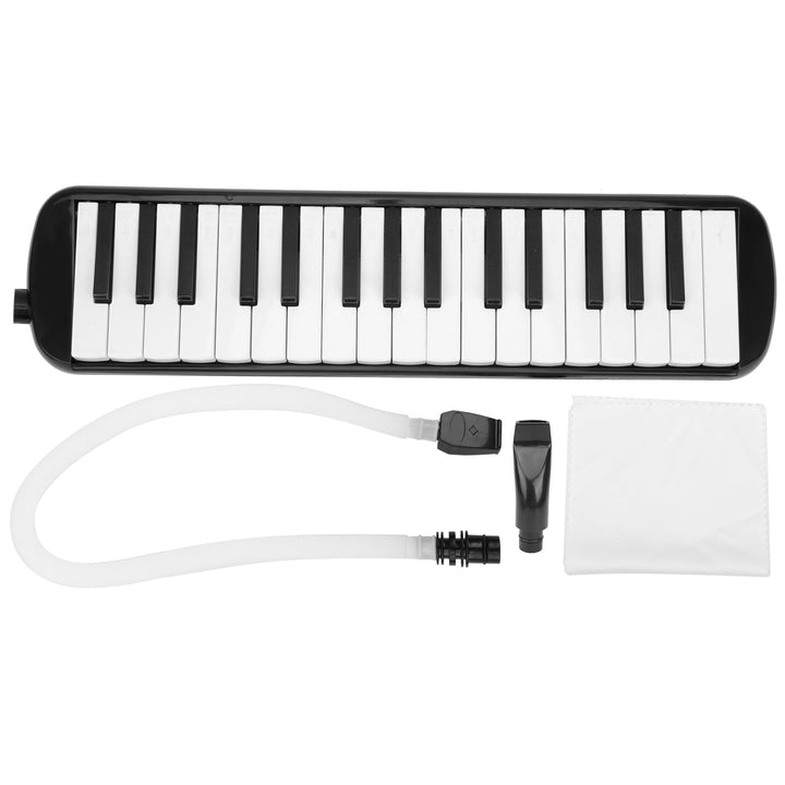 32 Tasten Melodica Air Piano Keyboard Musikinstrument mit Tragetasche und Kurzem Mundstück (Schwarz)