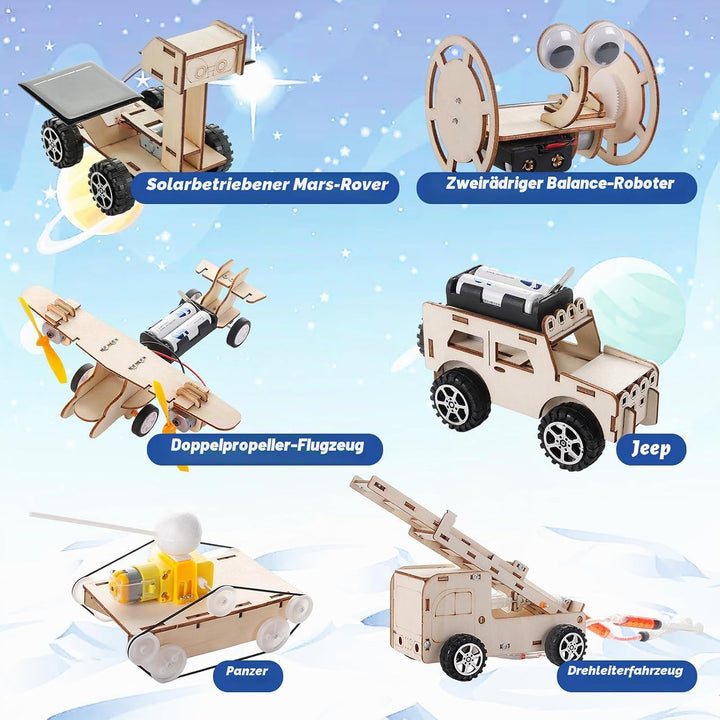 6 Stück Experimente Spielzeug, Experimentierkasten, Experimente für Kinder, Elektronik Baukasten, Ho