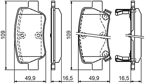 Bosch BP1327 Bremsbeläge - Hinterachse - ECE-R90 Zertifizierung - vier Bremsbeläge pro Set