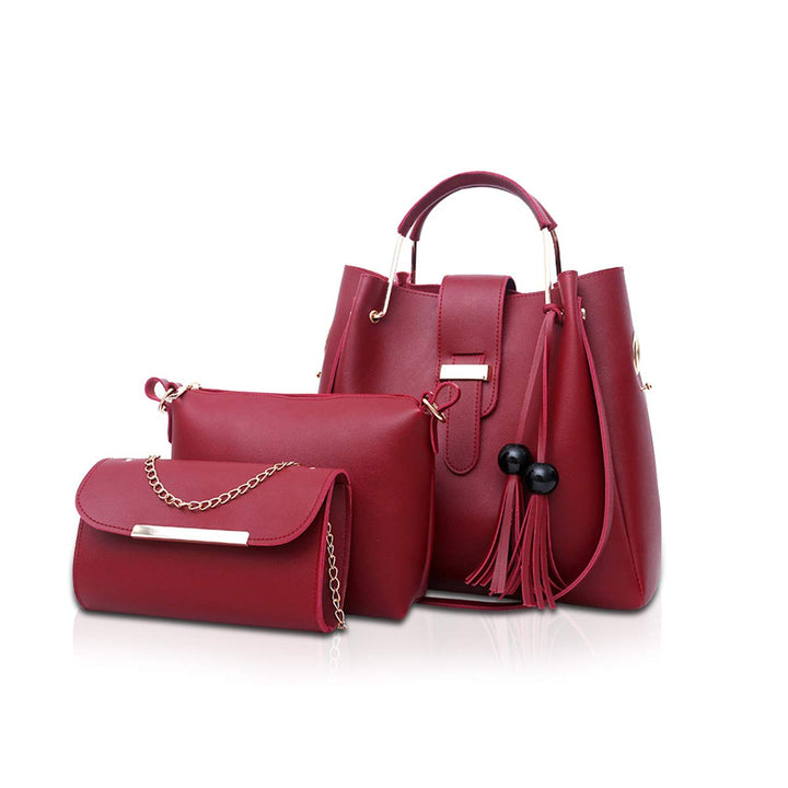 NICOLE & DORIS Damen Handtaschen 3 Stück Taschen für Damen Kette Tasche Top-Griffe Schultertaschen P