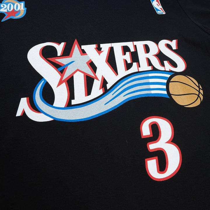 Mitchell &amp; Ness Name &amp; Number T-Shirt (NBA | HWC | NFL) Allen Iverson - Schwarz L, Allen Iverson - S
