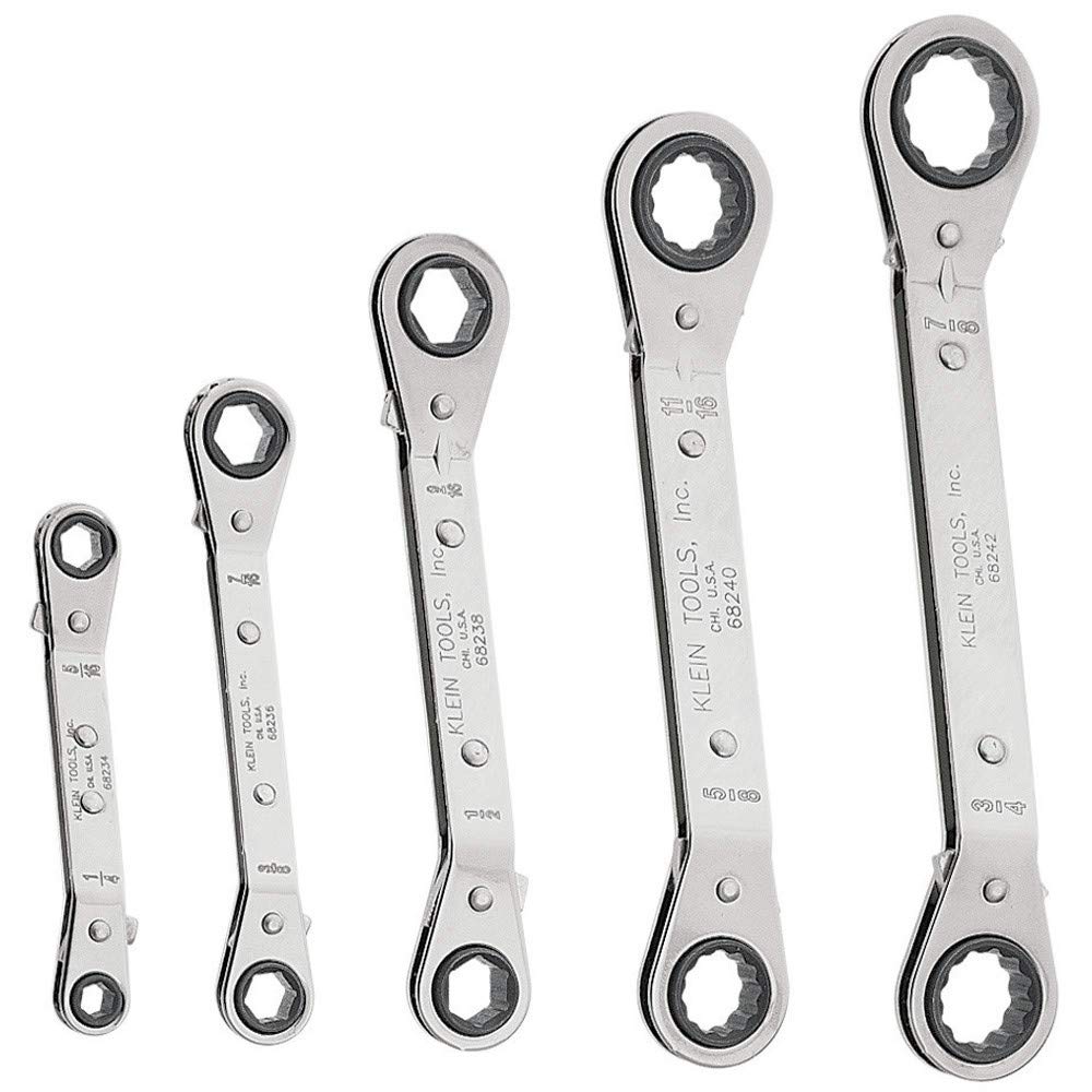 Klein Tools Umschaltknarre Ratschenschlüssel Set, 5-teilig, schwarz 68245 5-Piece, 5-Piece