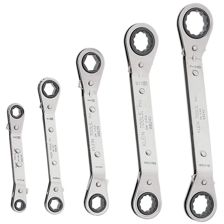 Klein Tools Umschaltknarre Ratschenschlüssel Set, 5-teilig, schwarz 68245 5-Piece, 5-Piece