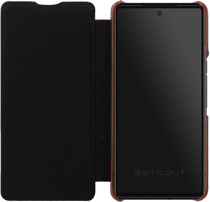 STILGUT Book Case kompatibel mit Google Pixel 7 Hülle aus Leder, Lederhülle, Klapphülle, Handyhülle