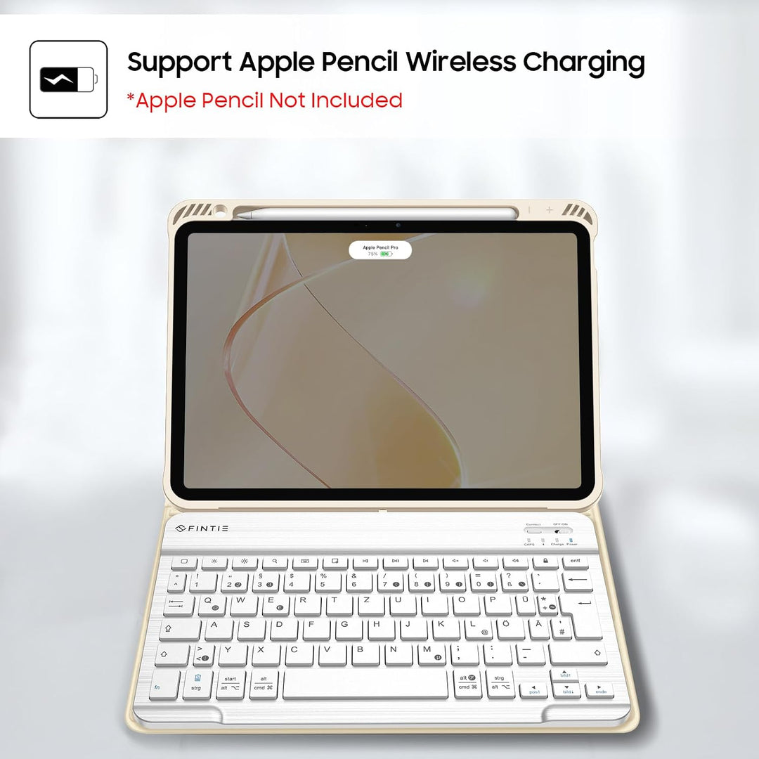 Fintie Tastatur Hülle für iPad Air 11 Zoll M2, iPad Air 6/5/4 (2024/2022/2020) 10,9 Zoll, TPU Rücksc