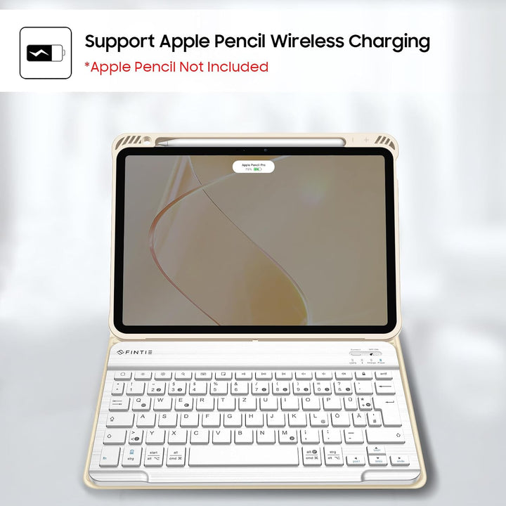 Fintie Tastatur Hülle für iPad Air 11 Zoll M2, iPad Air 6/5/4 (2024/2022/2020) 10,9 Zoll, TPU Rücksc