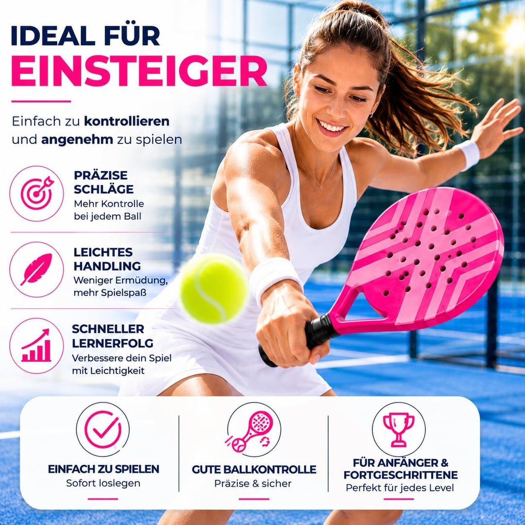 Padel Schläger Erwachsene Profi Racket Padelschläger Set mit Meshtasche Tennis Schläger für Anfänger