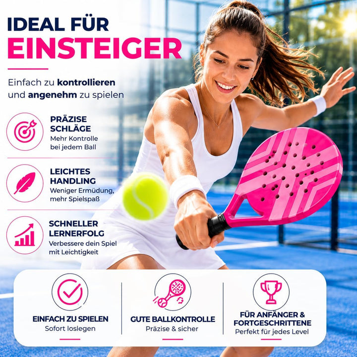 Padel Schläger Erwachsene Profi Racket Padelschläger Set mit Meshtasche Tennis Schläger für Anfänger