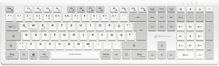 Sharkoon OfficePal K30W, Weiss, Drahtlose Tastatur