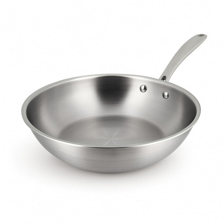 MENASTYL - Wok Triply 24 cm aus Edelstahl, Induktion Wokpfanne – 6020519