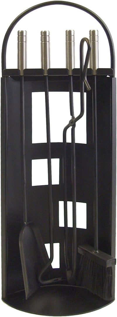 Imex El Zorro 10016 Kamin-Zubehörset, gebogenes Design, rostfrei, 68 x 23 x 14 cm, Schwarz