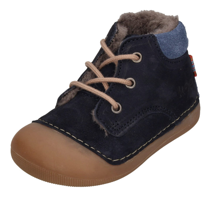 KOEL Barefoot Lauflernschuhe - AVA Bio Nubuk Lambswool Blue 19 EU Blau, 19 EU Blau