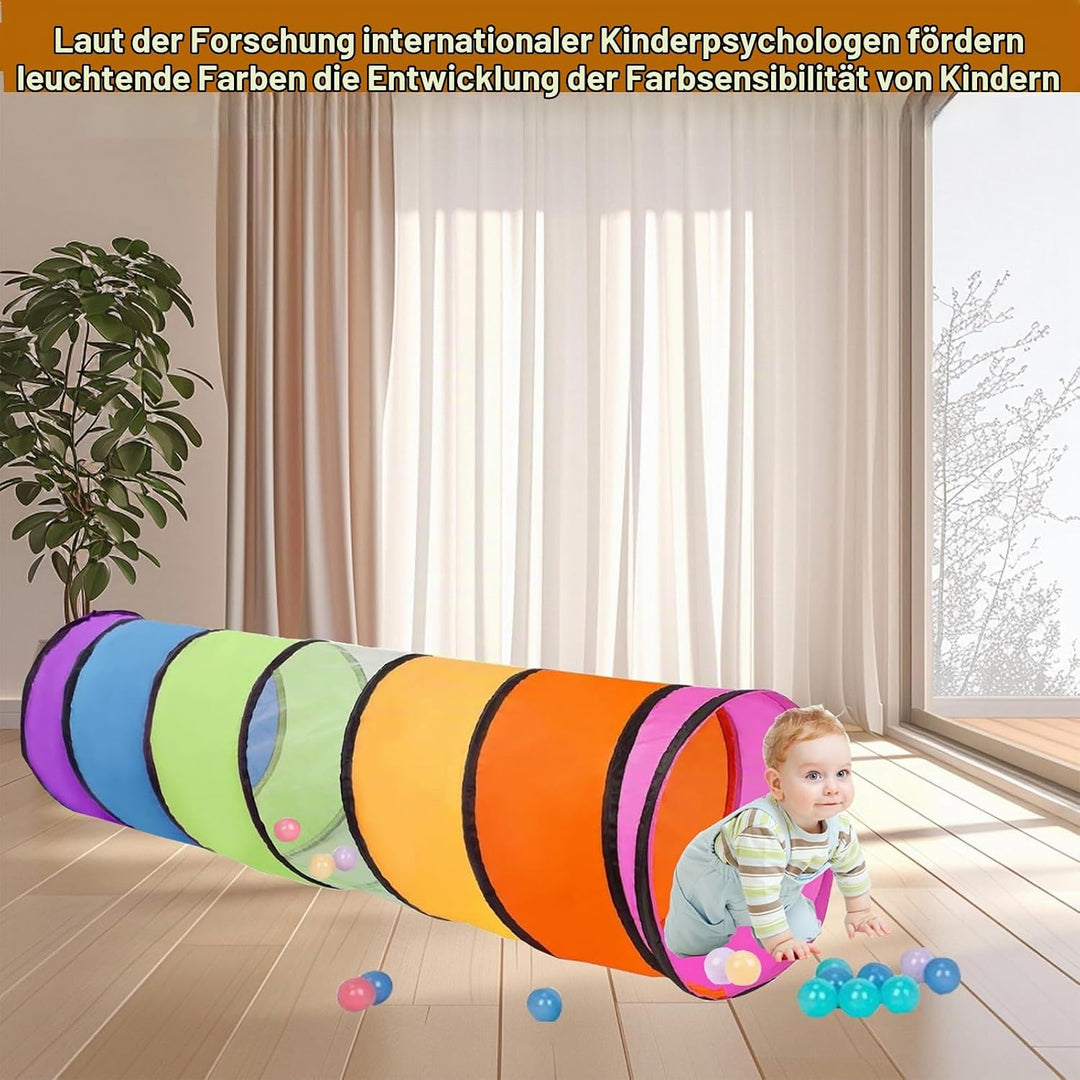 Spieltunnelzelt für Kinder, Krabbeltunnel,Tunnel Kinder,Pop Up Spieltunnel,Faltbarer Spieltunnel für