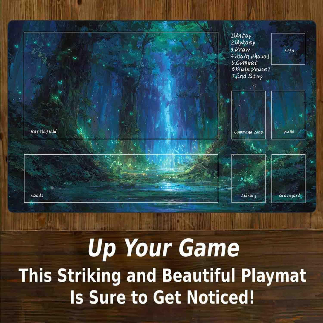 TCG MTG Spielmatte 24 × 14 - Premium-Spielmatte mit genähtem Rand mit glatter Stoffoberfläche und ru