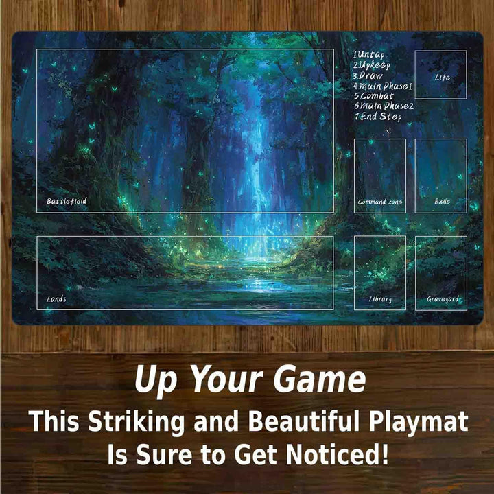 TCG MTG Spielmatte 24 × 14 - Premium-Spielmatte mit genähtem Rand mit glatter Stoffoberfläche und ru