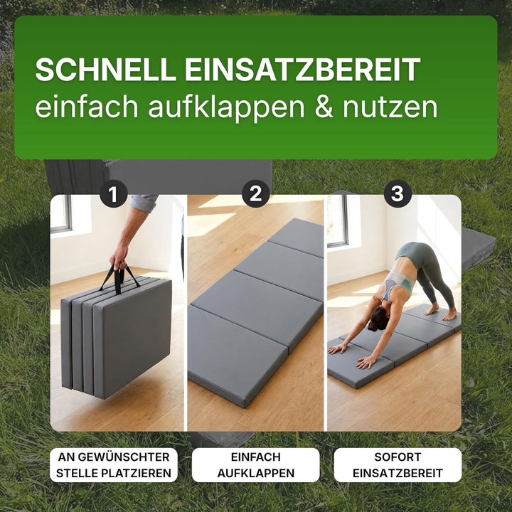 Gartenpirat Universal Bodenmatte 200x100x10 cm Sportmatte Kinder Weichbodenmatte 4-teilig klappbar G