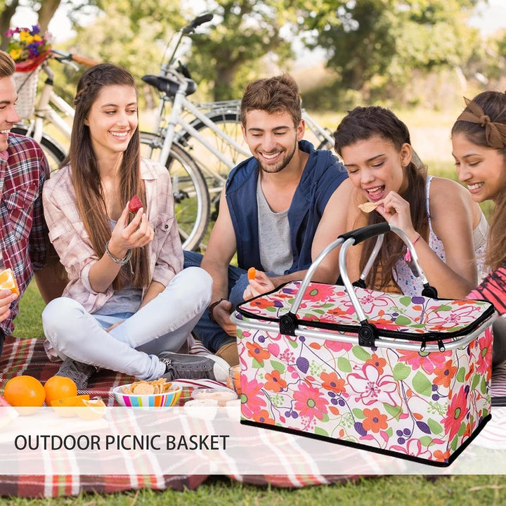 Grosser Picknickkorb,Grosser Picknickkorb | Tragbarer 30-Liter-Picknickbox-Kühler,Oxford-Stoff-Pickn