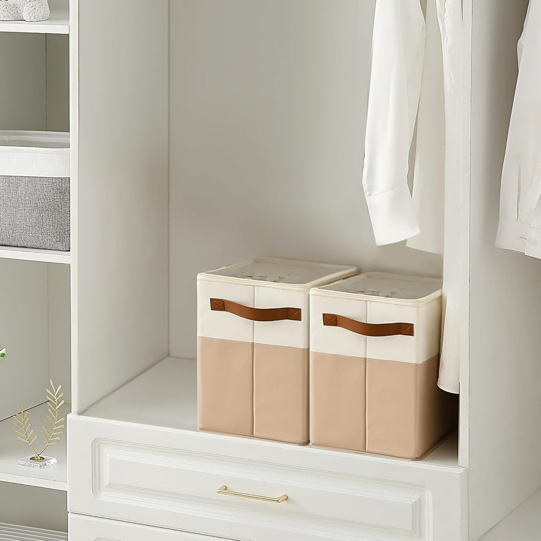 Varhomax Schuhorganizer-Box 2er-Set für Schrank | Kleiner Stoff-Aufbewahrungsbox mit verstellbaren T