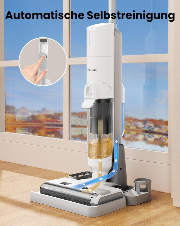 Proscenic F10 Pro Nass-Trockensauger Smart 3 in 1, Leichtgewicht, Leise kabelloser Staubsauger mit W