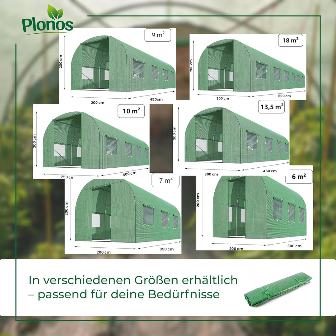 Plonos Ersatzfolie für Folientunnel Gartentunnel Gewächshaus Verschiedene Grössen (3 x 2m), 3 x 2m