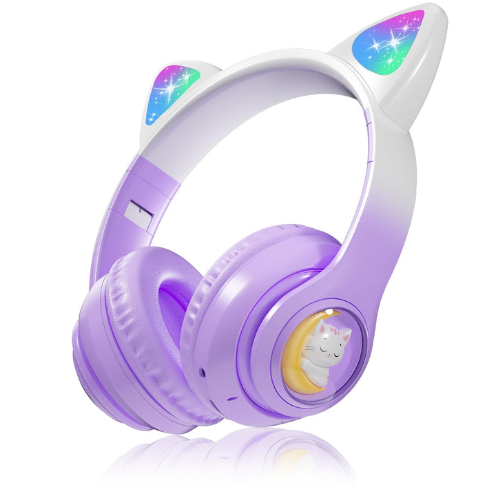 Kopfhörer Kinder Kinderkopfhörer, Kinderkopfhörer Bluetooth 5.3, Faltbare Kopfhörer Over Ear mit LED