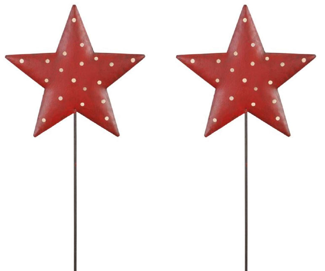 HSM weihnachtlicher stimmungsvoller Garten-Stecker Stern am Stab Dekostern Weihnachtsstern Metall ro