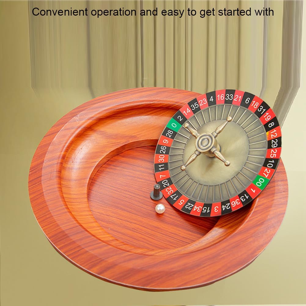 Glixoft Holz-Roulette-Rad, 12 Zoll, Digitales Zifferblatt, Russisches Roulette, Brettspiel, Lotterie