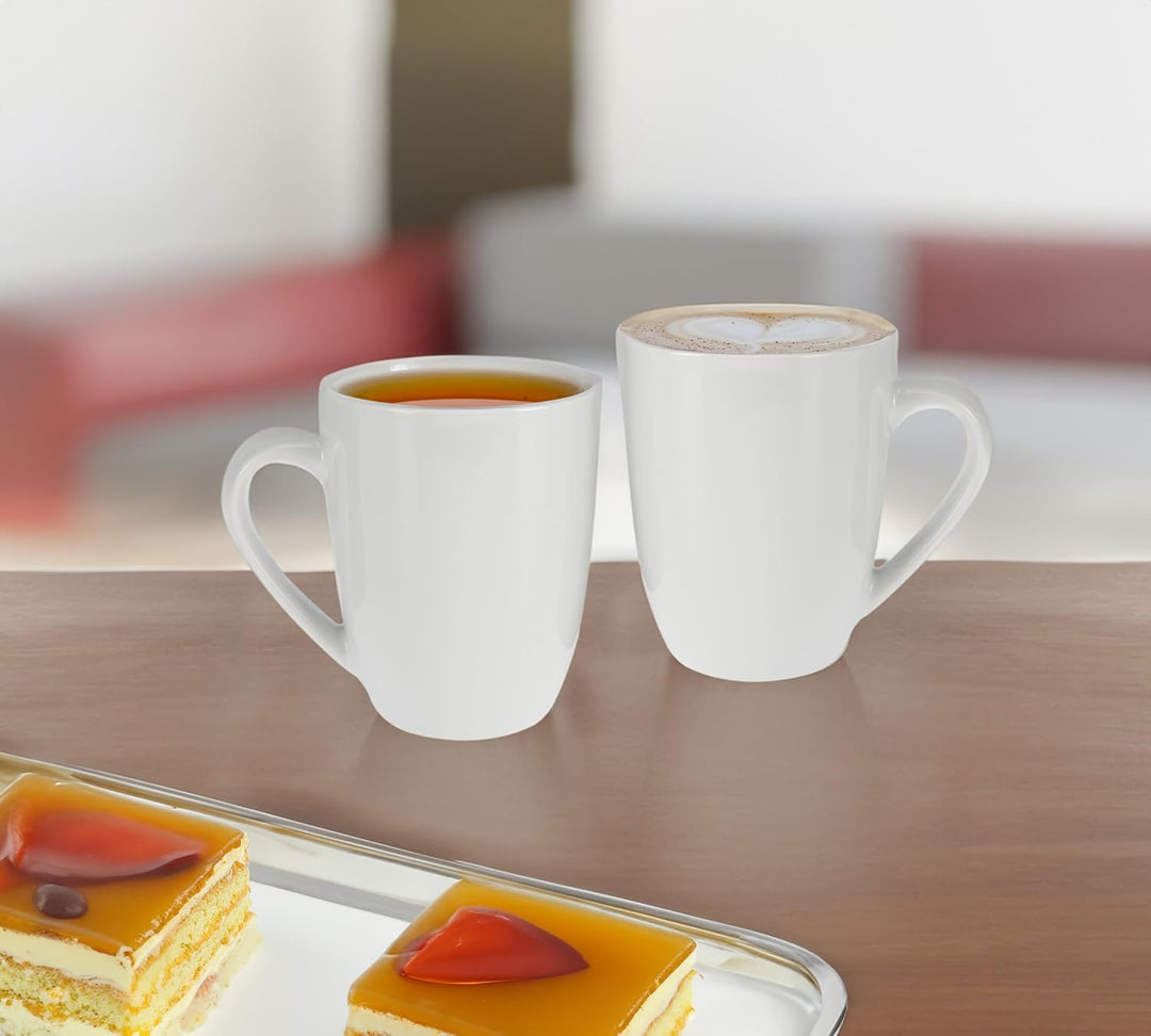 Kaffeetasse 350 ml aus Porzellan - 6er Set/weiss - Kaffeebecher Tasse Becher