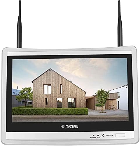 Hiseeu LCD Wireless WiFi NVR 8 Kanäle, 1080P/3MP Bewegungserkennung, Eingebauter Lautsprecher, 24/7