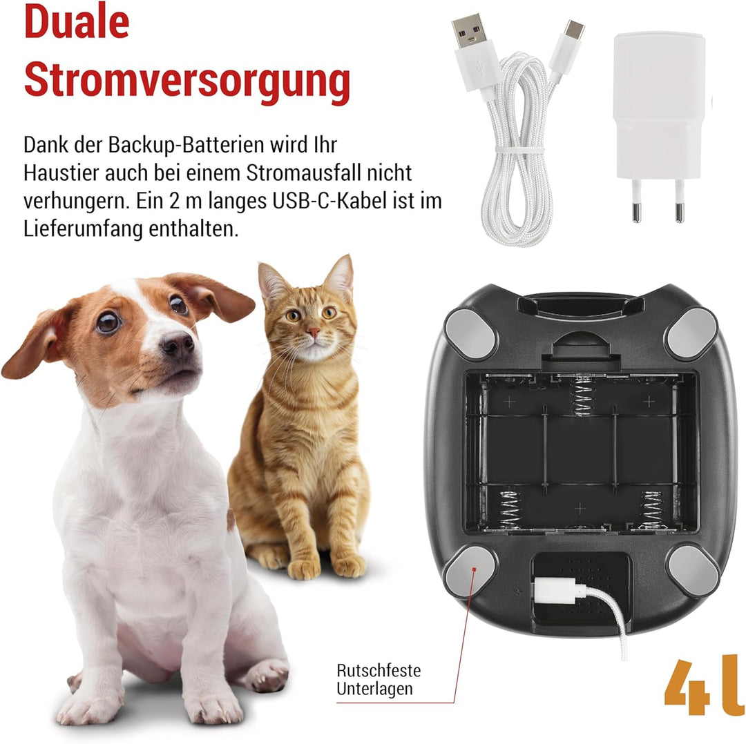 EMOS - Futterautomat 4 l - Pet Care Futterspender - Trockenfutter Automat für Katze & Hund mit Progr