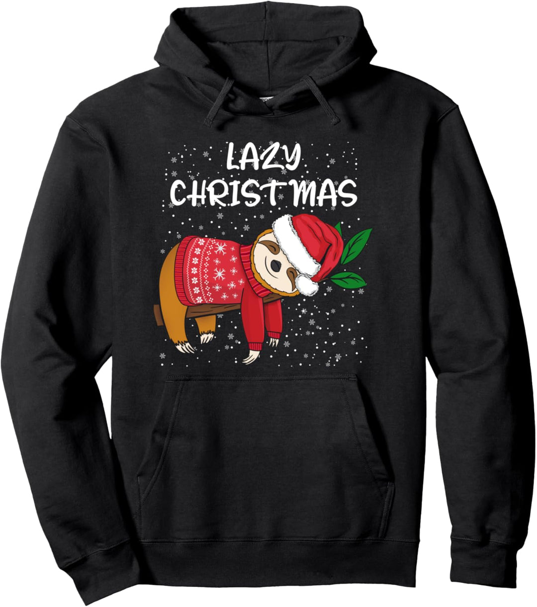 Merry Christmas Santa Faultier Merry Slothmas Lazy Christmas Pullover Hoodie