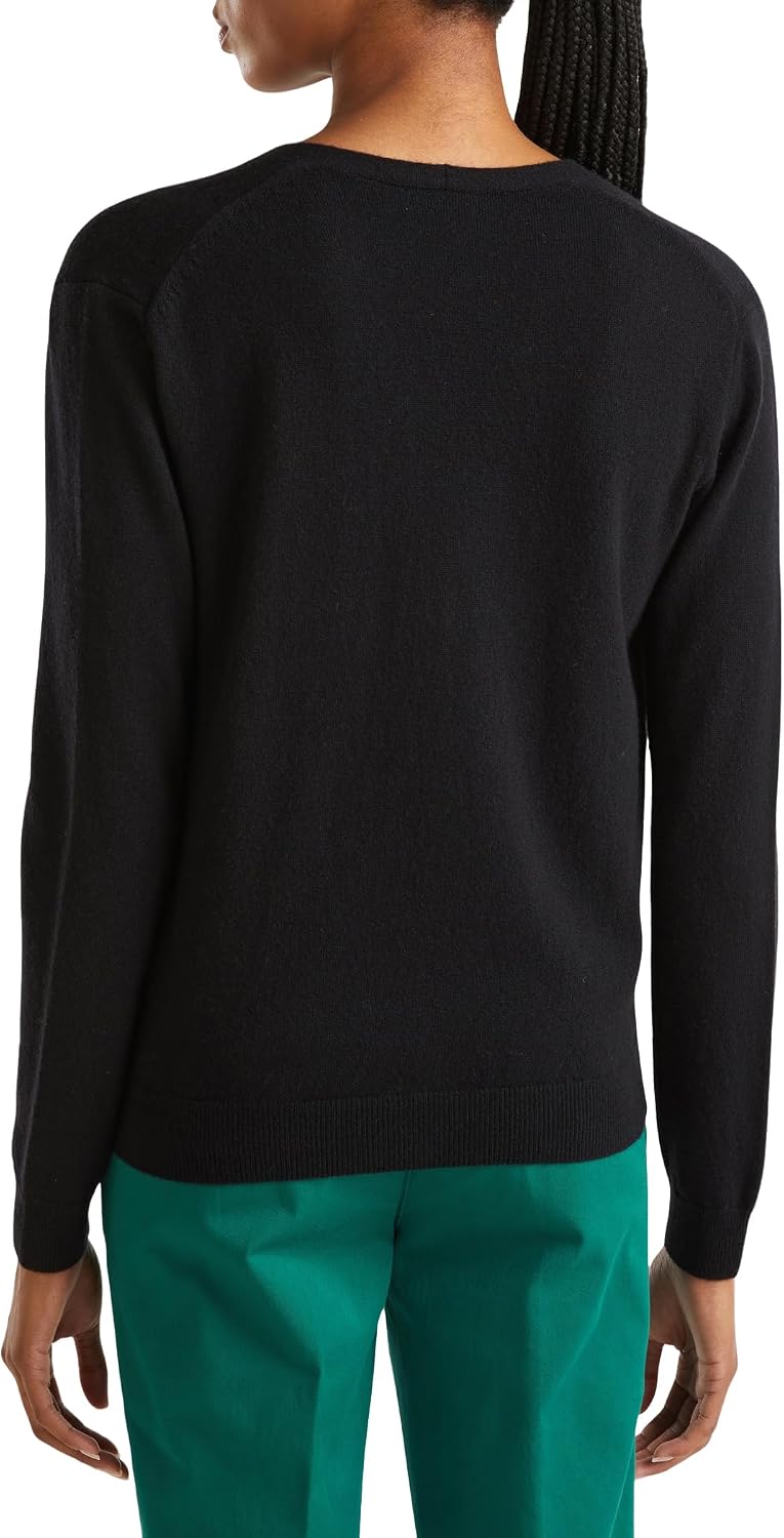 United Colors of Benetton Damen Cardigan M/L 1002d6879 Strickjacke M Schwarz, M Schwarz