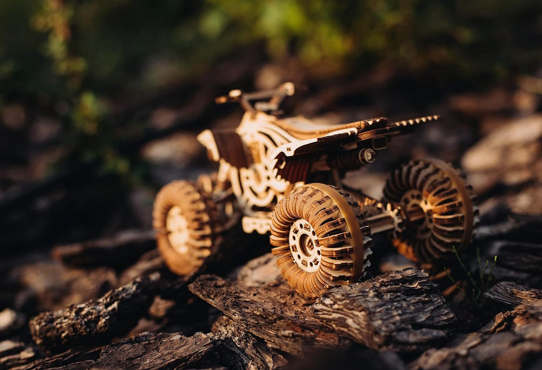 Wood Trick Quad Bike 3D Holzpuzzles zum Bauen für Erwachsene und Kinder – Fährt bis zu 30 Fuss – Hol