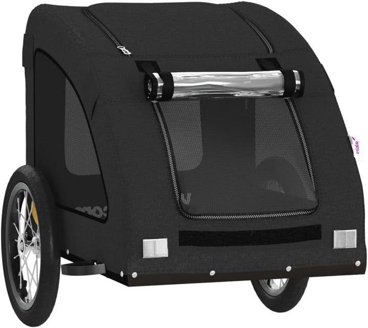 Fahrradanhänger Hunde Schwarz Oxford-Gewebe und Eisen, Fahrrad Anhänger, Lastenanhänger, Handwagen,