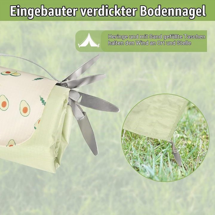 GOSHIES 150 x 210 cm Picknickdecke Wasserdicht Mini Picknickdecke Ultradünn &amp; Kompakt Stranddecke fü