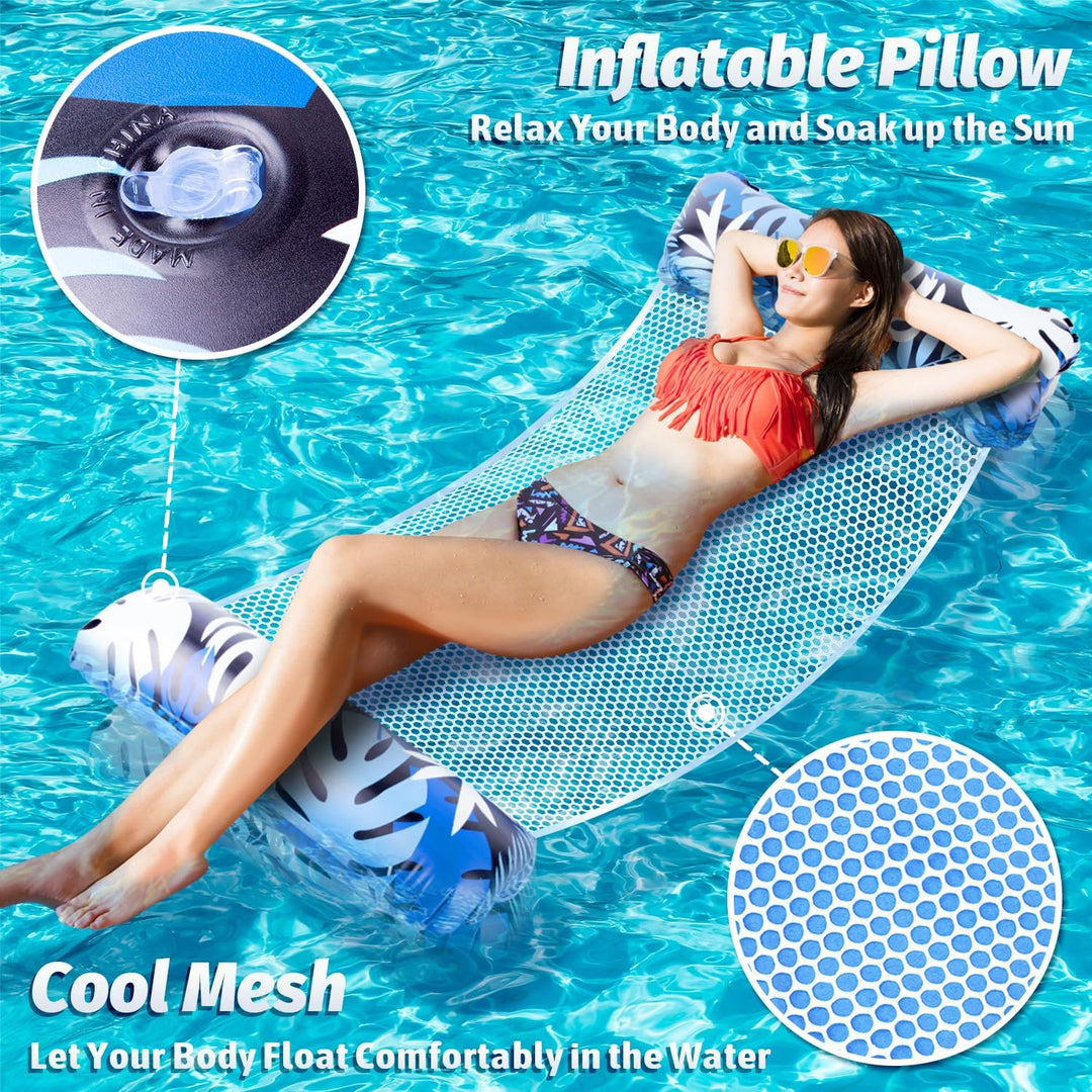 XL Luftmatratze Pool, 2 Stück Pool Zubehör Wasserhängematte, 4 IN 1 Luftmatratze Wasser Pool Spielze