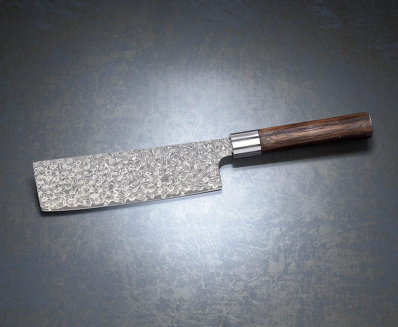 TokioKitchenWare Damast Messer: Handgefertigtes Marken-Damast-Hackmesser mit 17-cm-Klinge (Damast-Sa