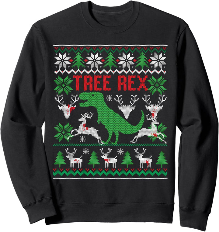 Dinosaurier Weihnachtsbaum Witzig Weihnachten Sweatshirt